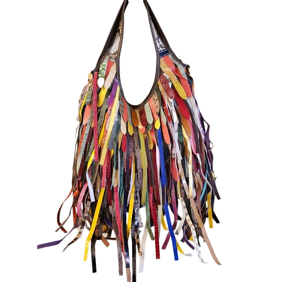Boutique Handbags - NEW! Multicolor Fringe Hobo Bag
